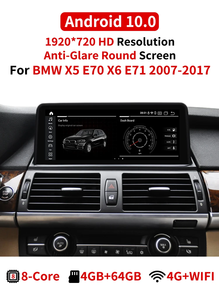 Krando Android 10 0 4 ГБ 64 25 ''автомобиля Navi аудио для BMW X5 E70/X6 E71 F15 2007 2017 CIC CCC НБТ