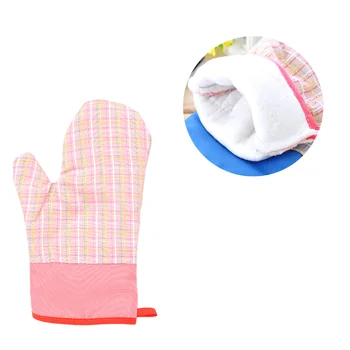

1 Pair of Cross Thickened Non-Slip Insulation Fabric Oven Mitts Anti-scalding Oven Golves for Hot Dishes