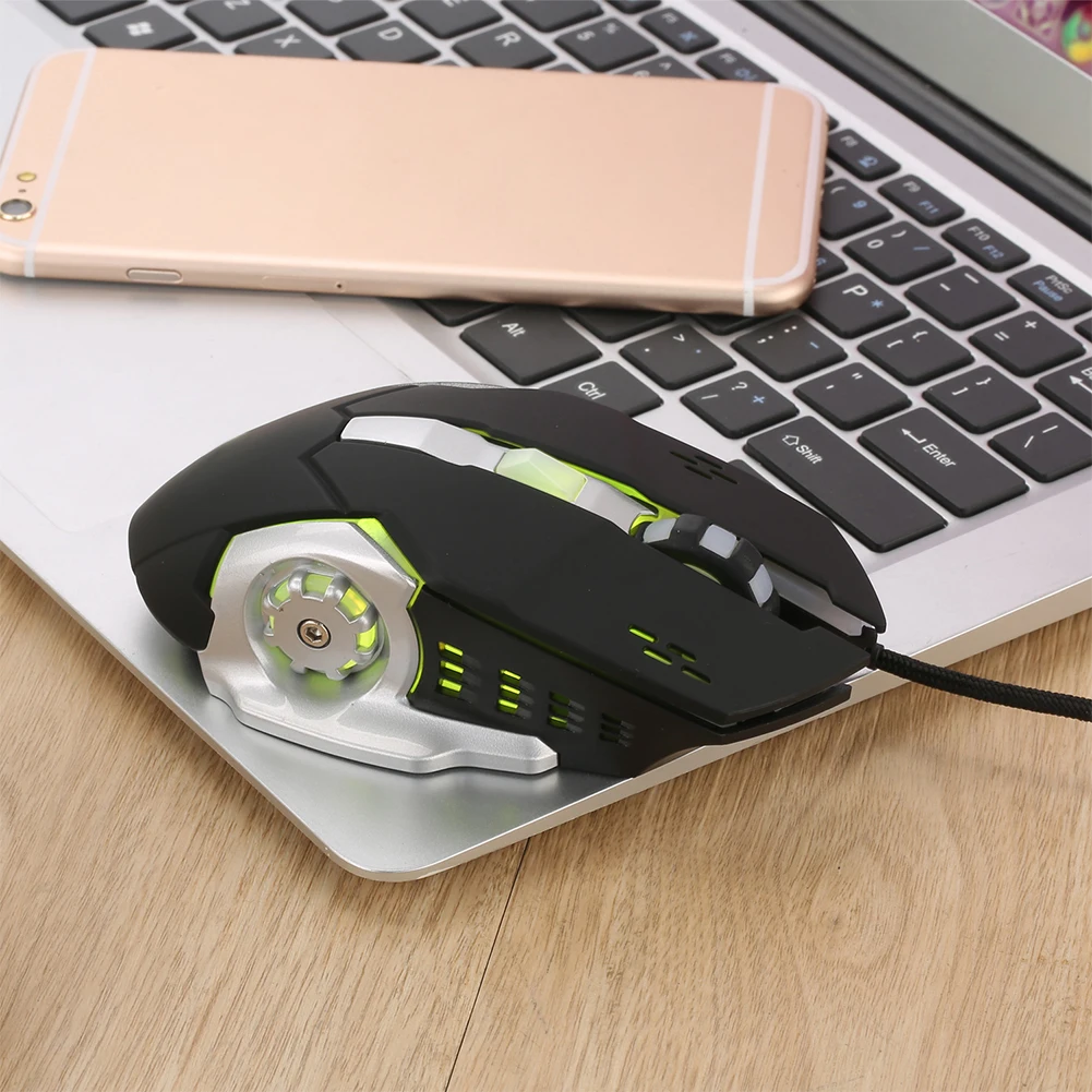 Эргономичная Проводная игровая мышь 6 кнопок 3200 dpi светодиодный USB компьютерная геймерская мышь Бесшумная светодиодный мышь с подсветкой для Windows 7/8/10