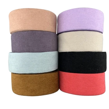 

Wholesale high quality 75mm striped fabric corduroy ribbon for hair bows