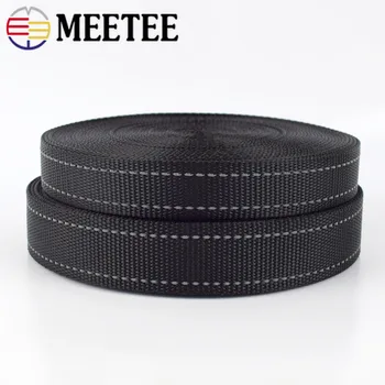 

Meetee 10Yards 20/25mm Reflective Nylon Webbing Stripe Webbing Ribbon DIY Pet Collar Tape Luggage Belt Clothing Sewing Accessory