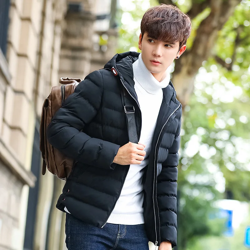 Winter MEN'S Cotton Clothes Korean-style Youth Casual Thick Slim Fit Cotton-padded Clothes Cotton-padded Jacket Coat Handsome Wi