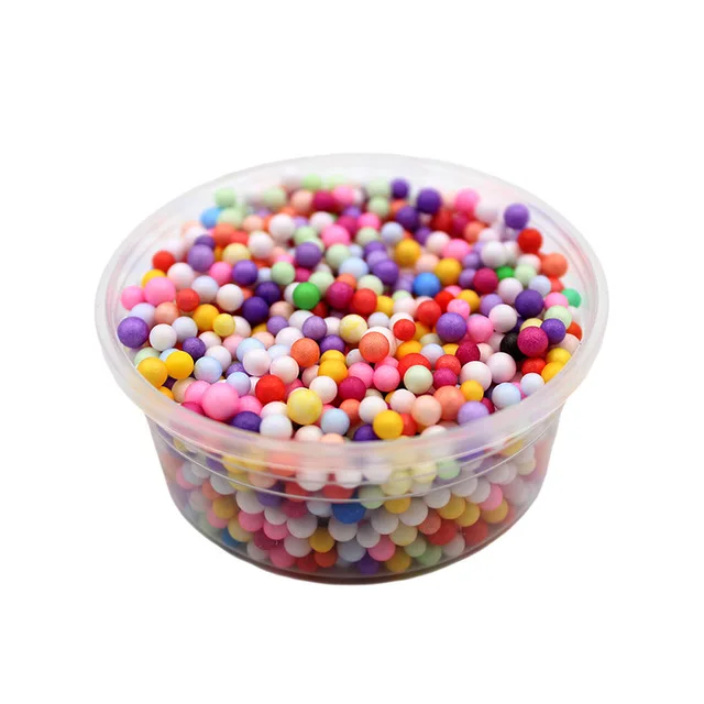 60 мл пенопластовые шарики Пушистый клей для слизи игрушки Анти Стресс Goo Шарм Lizun шпатлевка масло слизи для детей Дети «жевачка» для рук - Color: Slime Balls