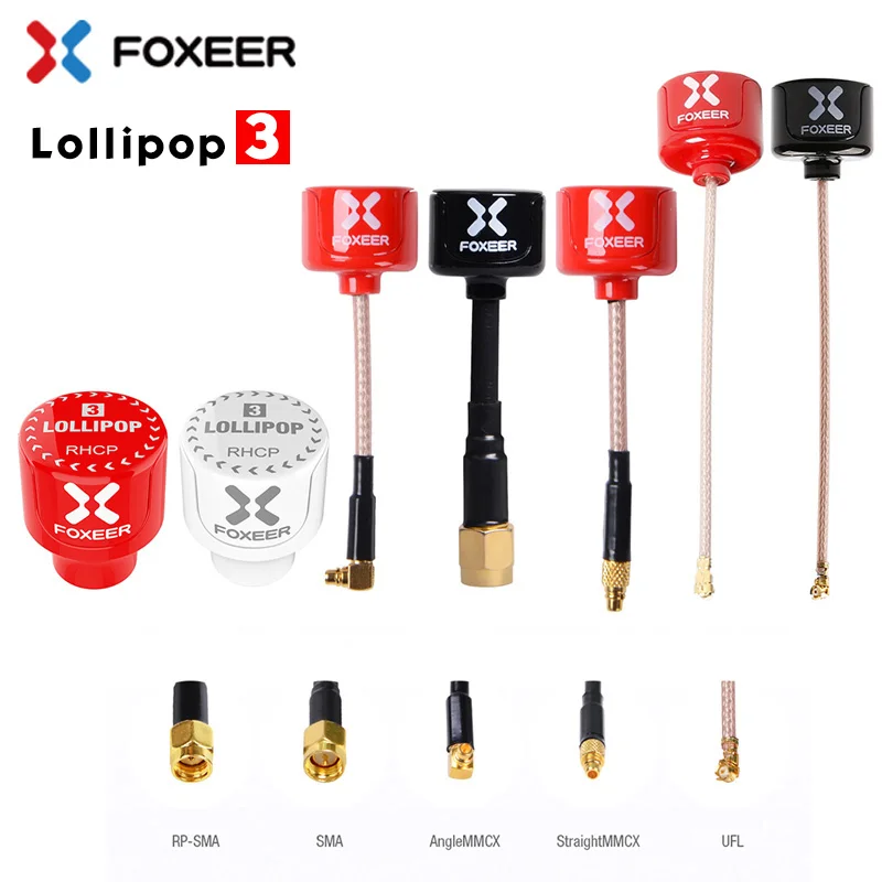 

Foxeer Lollipop 3 V3 Omni Antenna 5.8G 2.5DBi TX RX RHCP FPV SMA RPSMA UFL Straight/Angle MMCX FPV Antenna For RC Drone
