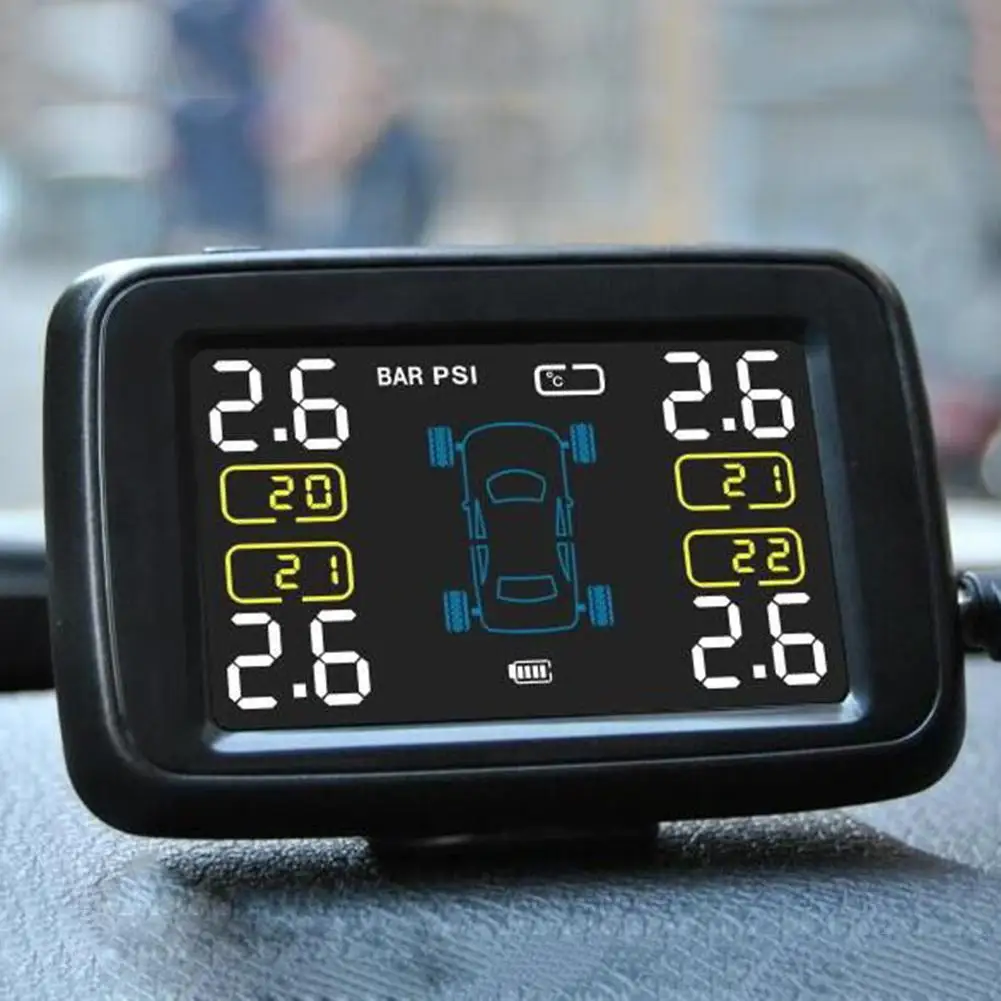 U901 Автомобильная Беспроводная система контроля давления в шинах TPMS с 4 внешними датчиками Встроенный датчик ЖК-дисплей давление в шинах