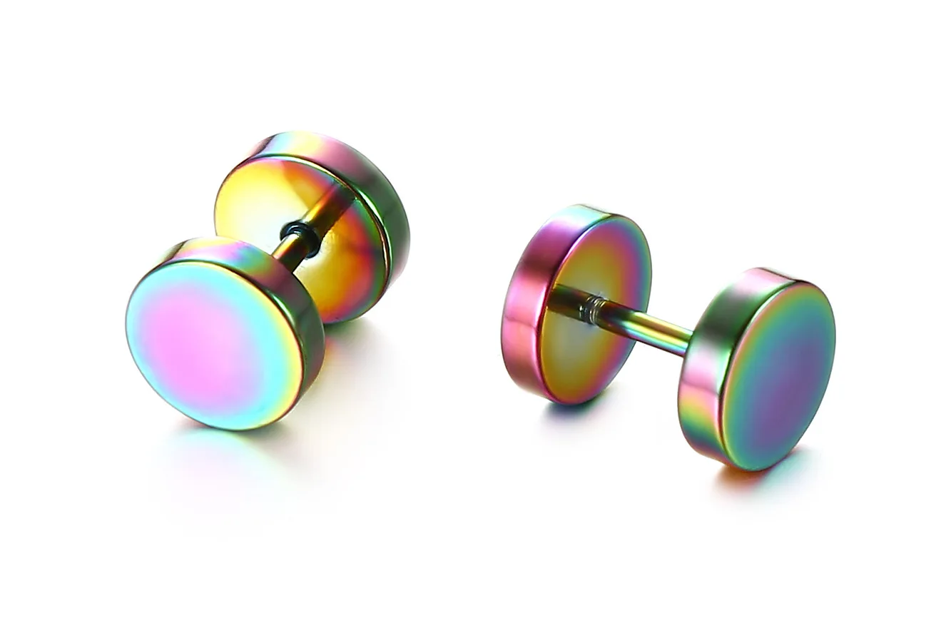 hiphop hip hop rock and roll cool barbell ear stud 5-color