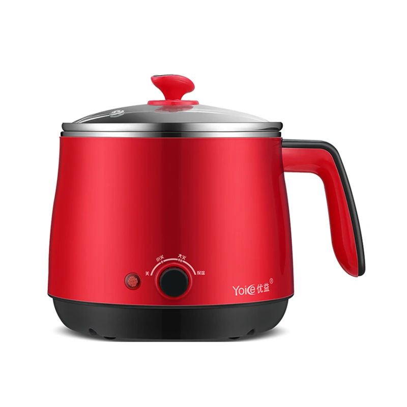 Yoice Y-DZG12, 600 л, мини, многофункциональный, Электрический горшок для приготовления пищи, портативный, для приготовления пищи, 220 Вт, 304 в, нержавеющая сталь, красный, для студентов, Hotpot