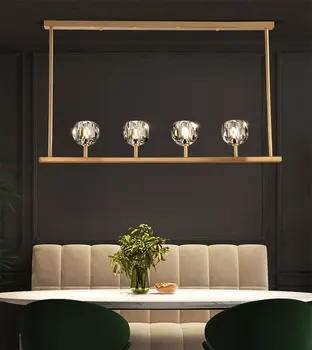 

Modern RH Loft Pendant lamp Copper 3 4 5 6 heads Crystal pendant light Living Room Lighting Foyer Suspend Hanging Light PA0275