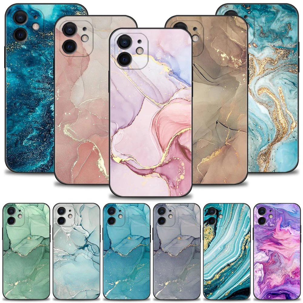 Marble Art Fashion Phone Case For Apple iPhone 11 13 12 Pro Max Mini X XR XS Max 6 6S 7 8 Plus 5 5S SE(2020) Silicone Cover apple iphone 13 pro max case