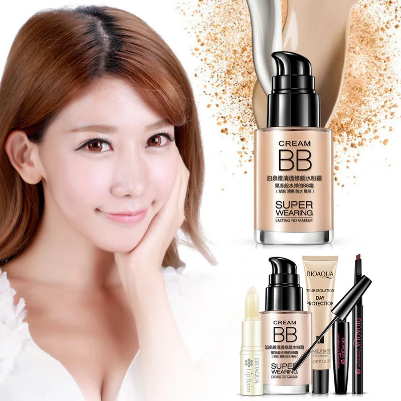 Women Make Up Set BB Cream Foundation Primer Concealer Mascara Cosmetics CD88