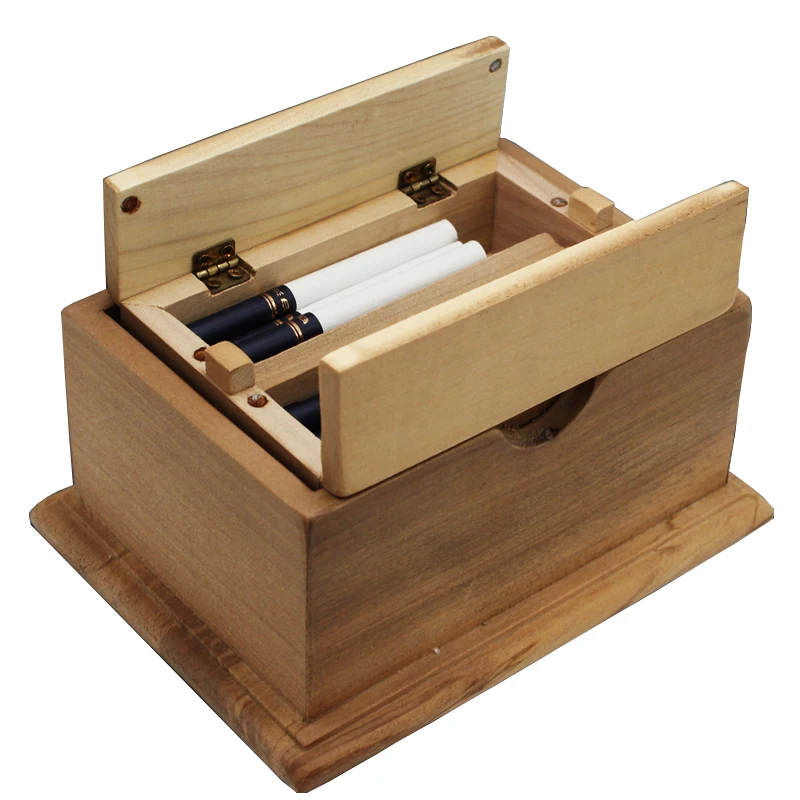 Ручной портсигар чехол из натурального дерева, тайный запас коробка курение сигар аксессуары для хранения Ремесла - Цвет: Wood