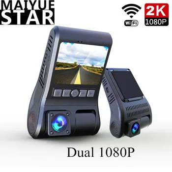 

Maiyue Star 2K Front 1080P+ Rear 1080P Car DVR Hidden Cam Camera with WIFI Ultra HD Night Vision Recorder