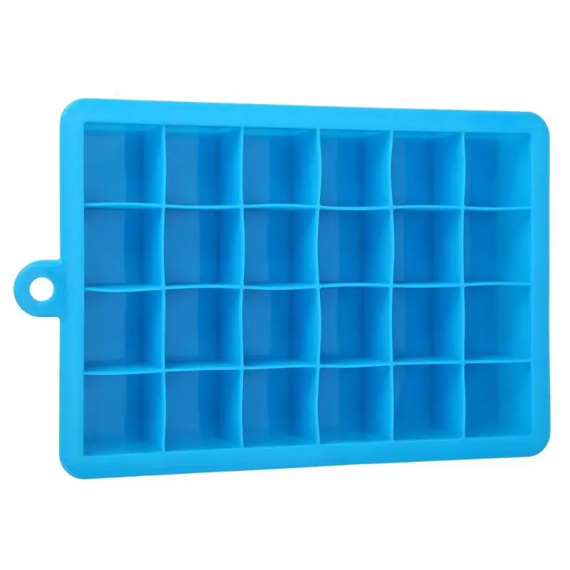24 Grid Lake Blue Силиконовые формы для льда квадратной формы, поднос для Фруктового мороженого для вина, кухни, бара, аксессуары для питья, 15/24 - Цвет: 24 Grid Lake Blue