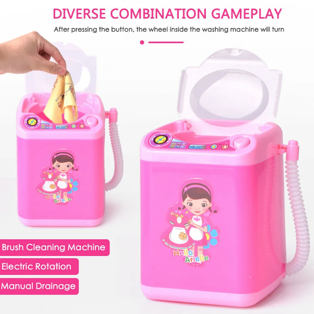 Drain Basket Rotating Makeup Brush Kids Washing Machine Laundry Battery Operated Mini Electric Portable Durable Furniture Toys