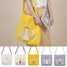 Женская холщовая хозяйственная сумка с мультяшным принтом женская хлопковая тканевая сумка через плечо женская эко-сумка Сумка Многоразовые для бакалейный продуктов сумки для шоппинга bolsos