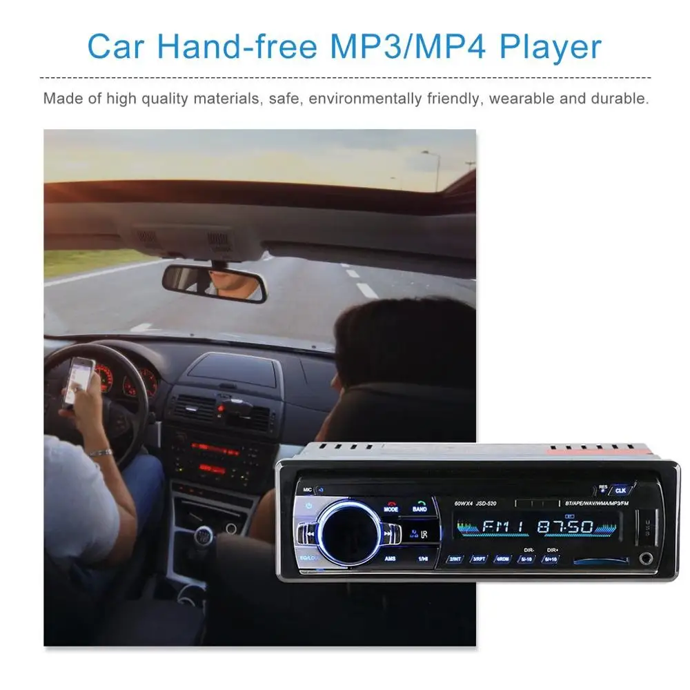 Jsd-520 Автомобильный Mp3 автомобильный беспроводной плеер карта радио аудио и видео звук Mp3 автомобильный аудио и видео плеер аудио