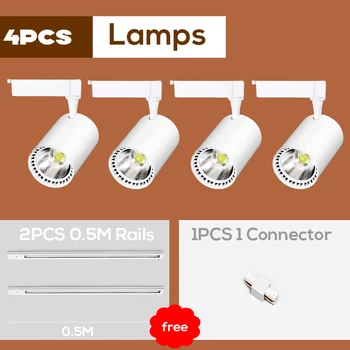 

Whole Set Led Track Lights 12/20/30/40W COB Track Lamps for Clothing Home Shop Store Rail Aluminum Track Lighting Fixture Pista