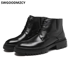 Мужские модельные ботинки; деловая обувь; мужские ботинки; офисная обувь из натуральной кожи; мужские Ботильоны; chaussure homme zapatos de seguridad buty