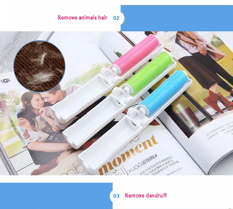 2pcs Sticky Portable Washable Dust Lint Roller With Cover for Wool Sheets Hair Clothes Fluff Dust Catcher Dust Drum Lint Roller