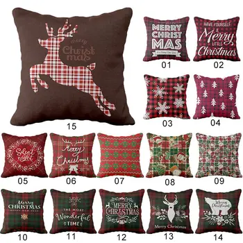 

Christmas Cushion Cover 45*45cm Pillowcase Sofa Cushions Pillow Cases Cotton Linen Pillow Covers Home Decor