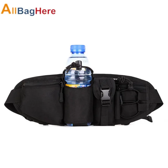 Мужские Водонепроницаемые поясные сумки на пояс хип портативные военные мужские нагрудные сумки прочная бутылка для воды на открытом воздухе Велоспорт альпинистские сумки - Цвет: Black