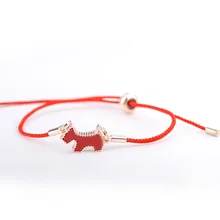 Красная веревка цепь для собак браслет ручная работа озорные милые маленькие животные гениальный браслет Модный Нежный подлинный подарок ювелирные изделия