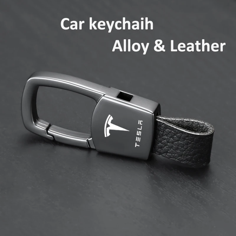 Tesla Leather Waist Buckle Keychain