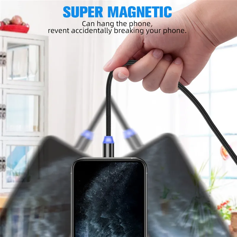 Magnetic USB Charging Cable Micro usb Type C Fast Charging Charge cable Mobile Phone Charger 1m 4