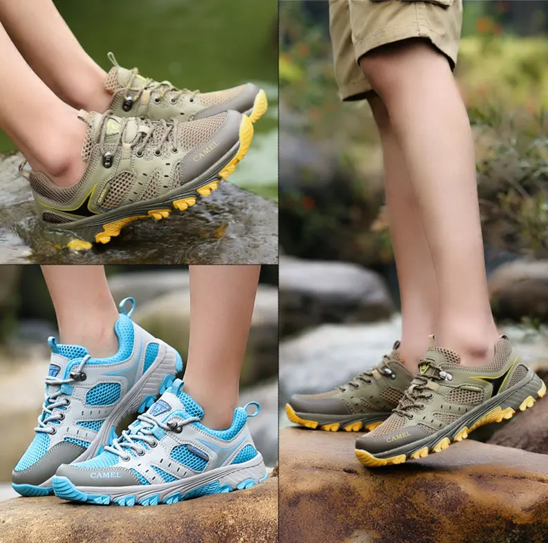 Мужские спортивные походные кроссовки сетчатые дышащие на шнуровке для