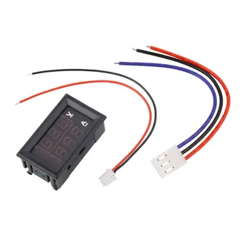 

Mini Digital Voltmeter Ammeter Dc 100V 10A Voltmeter Current Meter Blue + Red Dual Led Display Black