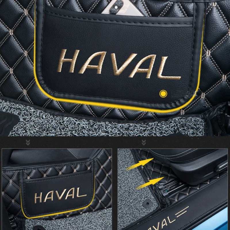 Car Floor Mats For Haval Jolion Double Layer Auto Foot Pads Automobile Carpet Cover Interior Floorliner