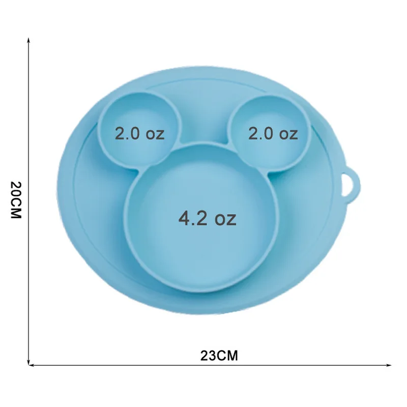 Тарелка для детей с силиконовой чаша всасывания ребенка BPA бесплатно кормления детская посуда детская столовая посуда