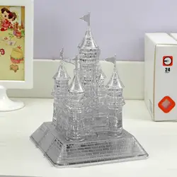 3D подарок на Рождество с кристаллами Музыка флэш модель DIY замок прозрачные блоки детские развивающие игрушки