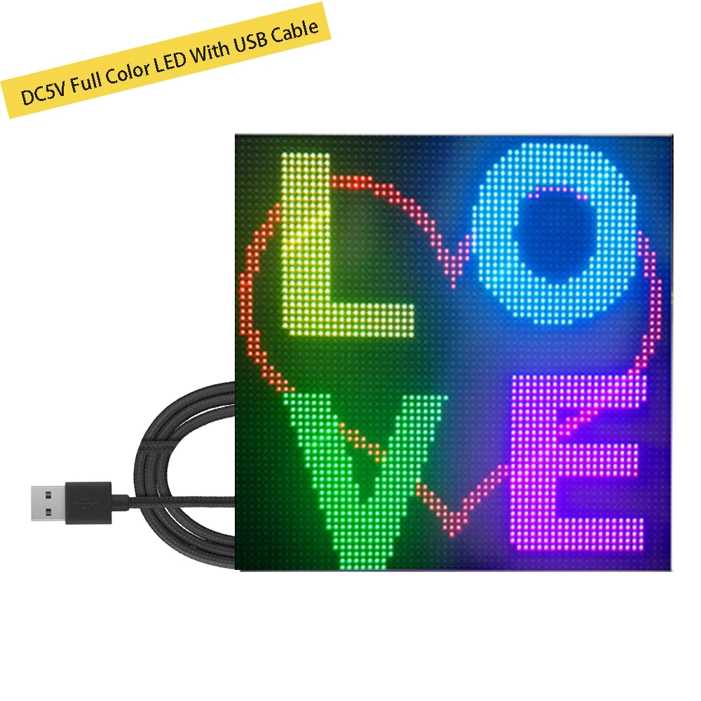 New DIY Full Color LED Panel DC5V Wireless Message Board Support Global