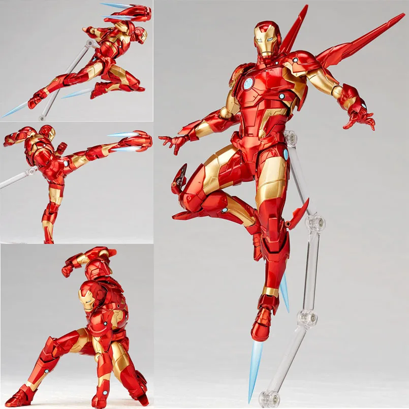 

17 CM Marvel Iron Man Avengers Amazing Yamaguchi Revoltech No 013 Iron Man MK37 Bleeding Edge Armor Action Figure Toys