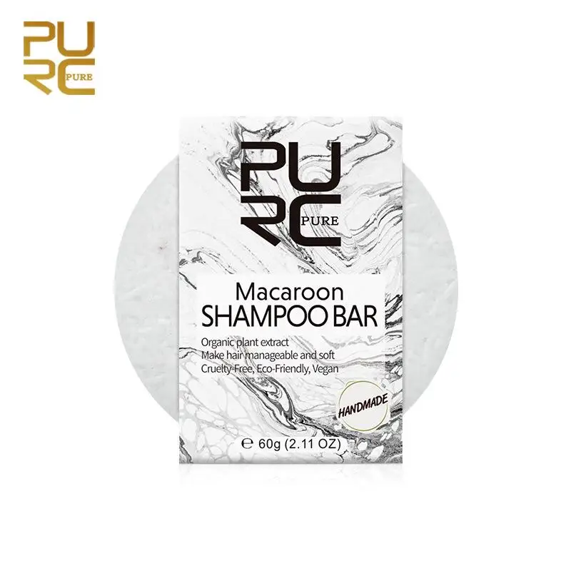 new PURC 6 kinds of mild shampoo soap gentle cleansing and promotes healthy organic plant extract shampoo bar TSLM1 - Color: Macaroon