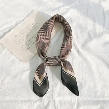

Retro Silk Scarf Small Square Scarf Female Stripes New Small Scarf Korean Literary Wild Stewardess Small Scarf