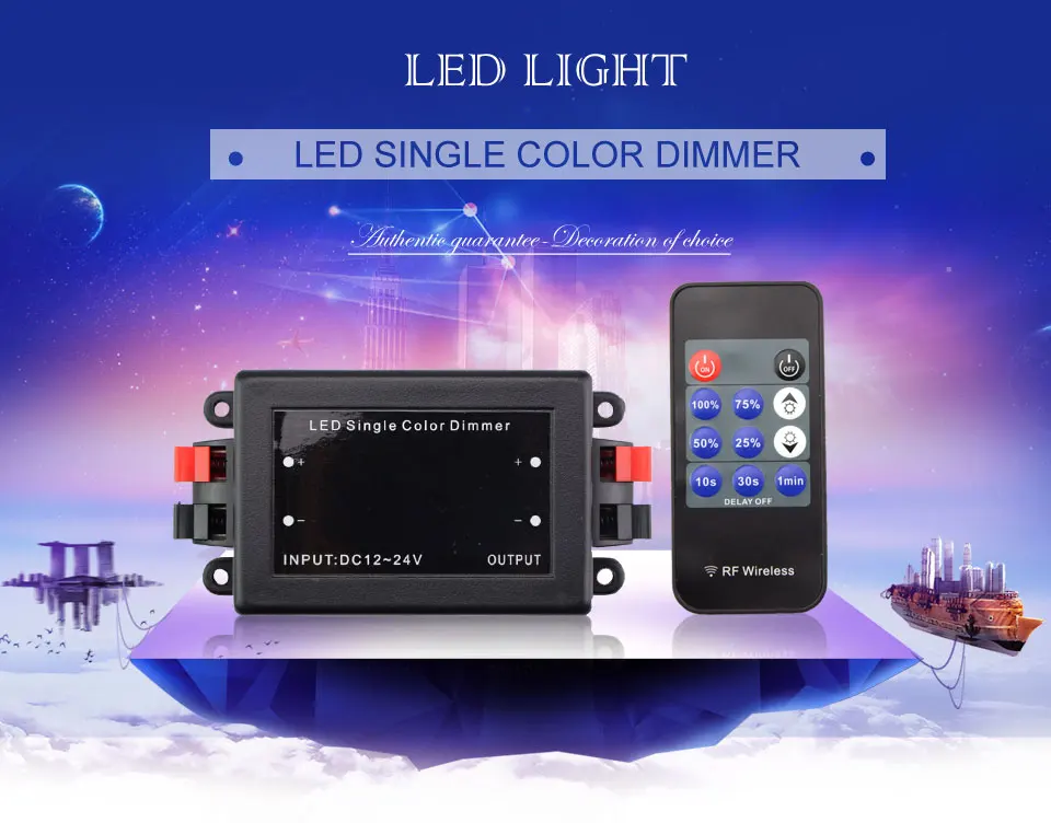 DC12-24V мини 11 ключ RF беспроводной пульт дистанционного управления Яркость Диммер контроллер для 5050 3528 3014 одноцветный светодиодный светильник