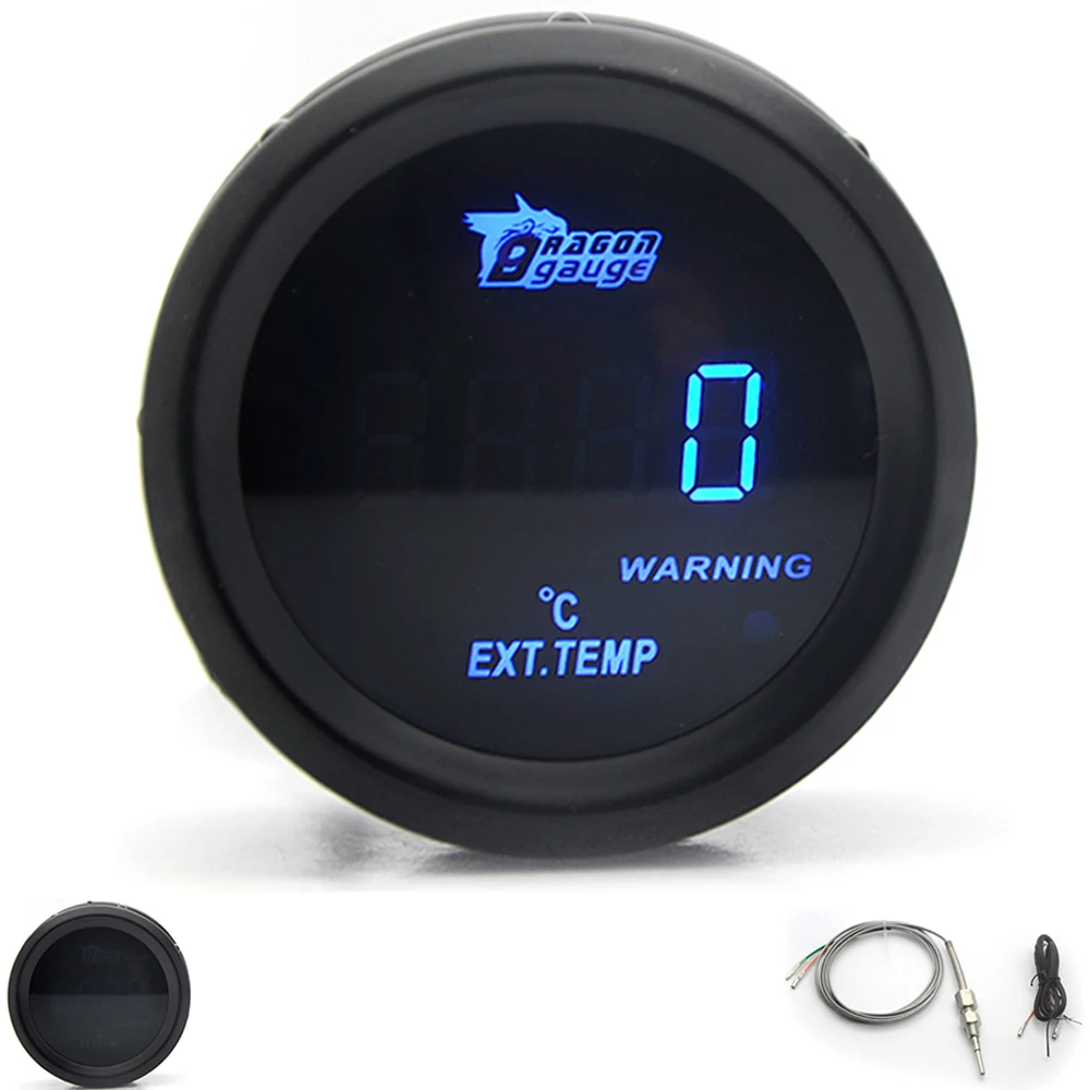  2" 52mm Exhaust Gas Temperature Gauge Digital EXT Gas Temp Gauge Blue Led EGT Car Meter With Sensor