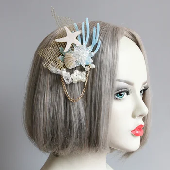 

1PC Sea Star Hairpin Imitation Pearl Rhinestone Inlay Hair Clips Barrettes for Women Lady