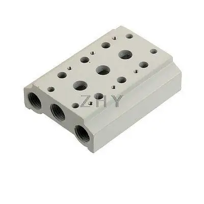 G1/4 отверстия для труб алюминиевые пневматические 3 станции электромагнитный клапан основание