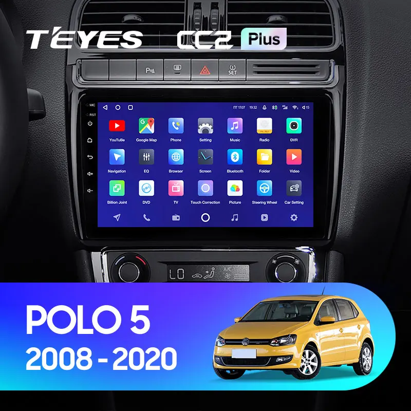 TEYES CC2L и CC2 Plus Штатная магнитола For Фольксваген Поло 5 Volkswagen POLO 2008 2020 Android до 8 ЯДЕР 6 +