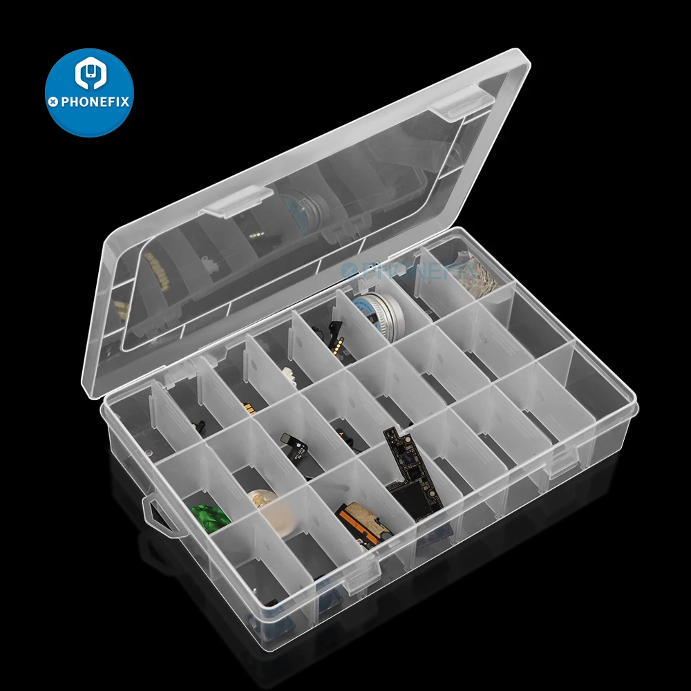 Регулируемый 24 Сетки отсек для хранения картонных коробок BoxJewelry серьги из бисера