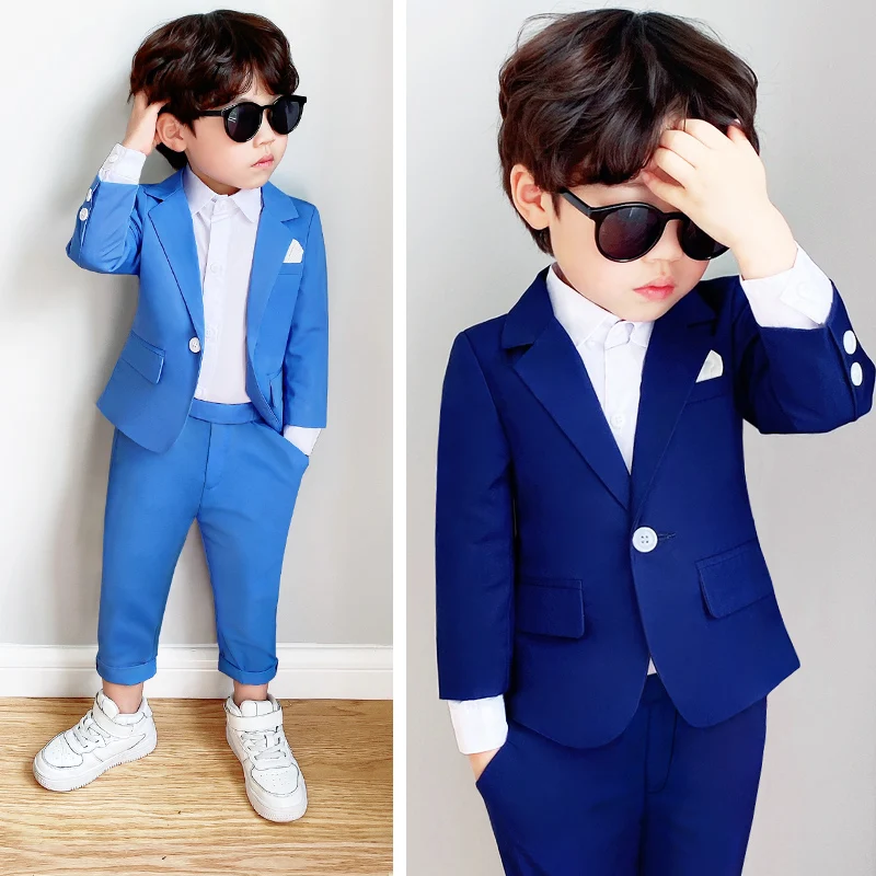 

Flower Boys Formal Jacket+Pants 2Pcs Clothing Set Gentleman Kids Performance Evening Tuxedo Dress Children Enfant Wedding Suit