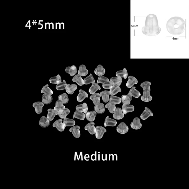 200-2000pcs Soft Silicone Rubber Earring Back Stoppers for Stud Earrings DIY Earring Findings Accessories Bullet Tube Ear Plugs Medium