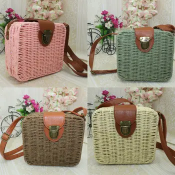 

Fashion Women Handbag New Straw Bag Woven Handbag Purse Crossbody Boho Beach Summer Tote Purse