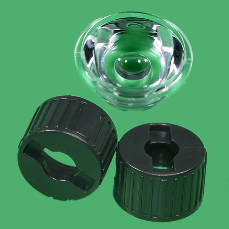 

10pcs 5/8/10/15/20/25/30/45/60/90/120 degrees LED Lens With Black Holder For 1W 3W 5W High Power LED Lamp Light