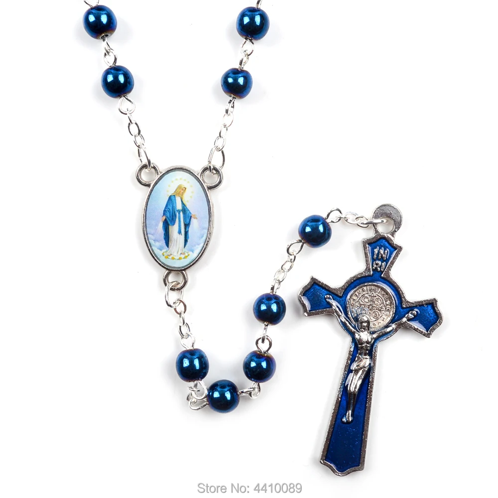 Blue Hematite Rosary – Our Lady of Grace 2