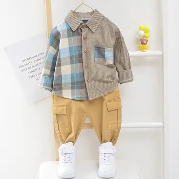 

Baby boys clothes sets spring autumn kids fashion shirts+pants 2pcs tracksuits for bebe boys infant wedding clothing suits 2020