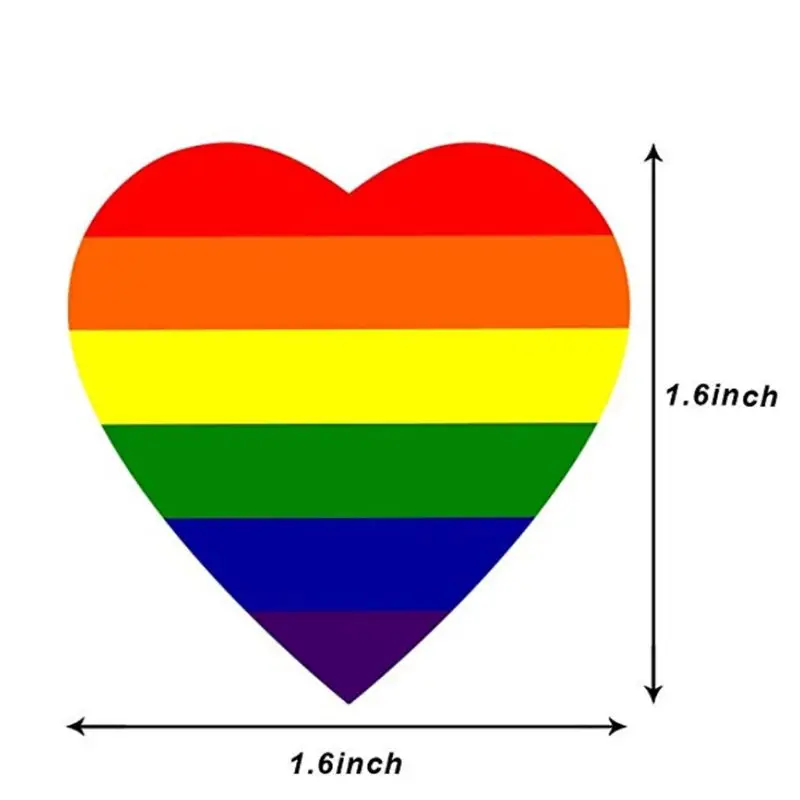 500 любовь Радуга ленты наклейки гей Прайд 6 цветов полосы в форме сердца лента в рулоне метки